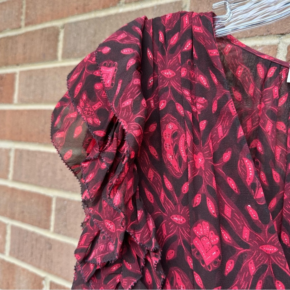 Ulla Johnson Anika Silk Midi Dress fuchsia Size 6 - Picture 6 of 15